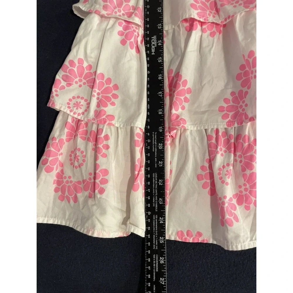 Carter's floral tiered Girls dress pink white floral bow Size‎ 5 EUC Vacation